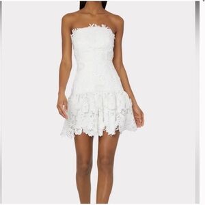 MILLY Esther 3D lace strapless dress